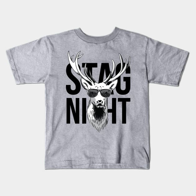 Stag Night Cool Bachelor Party Design Kids T-Shirt by polliadesign